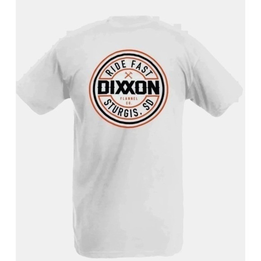 NEW Dixxon Sturgis Ride Fast Corpo‎ T Shirt Men's  white/orange/black size 2XL